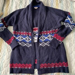 Merona fair isle sweater cardigan holiday winter small